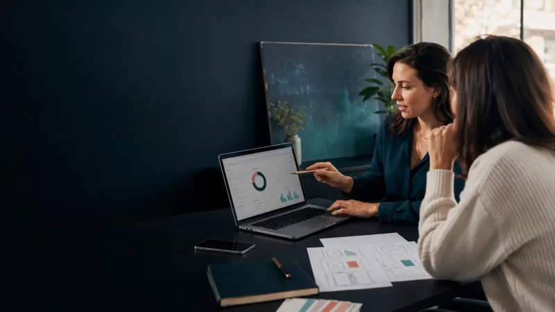 A digital marketing strategy session for a growing business